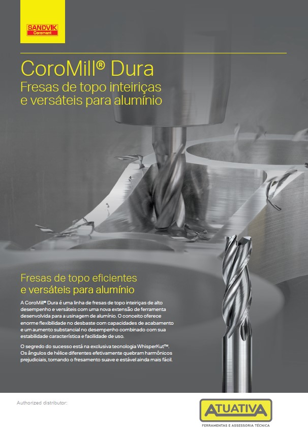 coromill dura fresas de topo inteiriças para aluminio